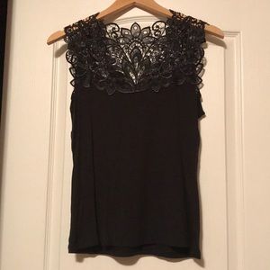 Dressy, lace detail tank top